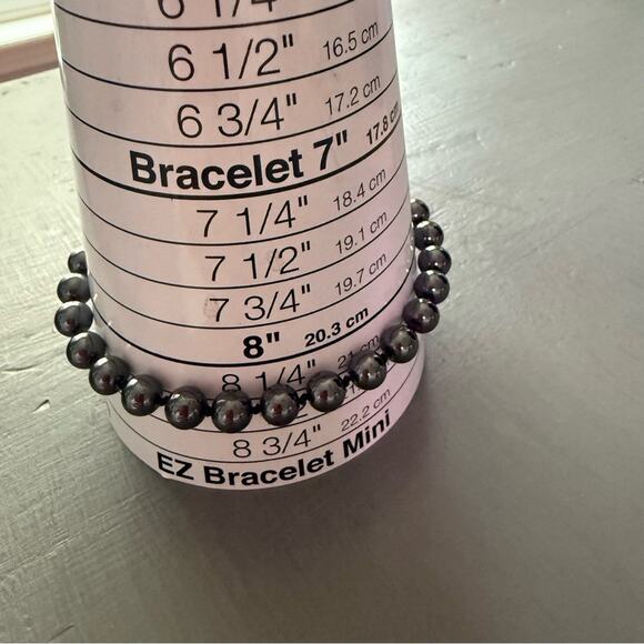 925 Sterling Silver Hematite Beaded Necklace Bracelet Set - Picture 4 of 9